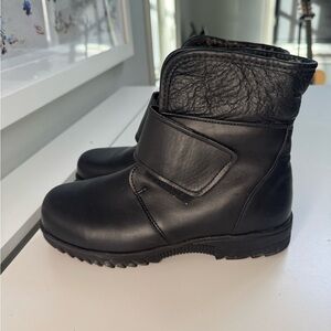 Black Leather Winter Boots